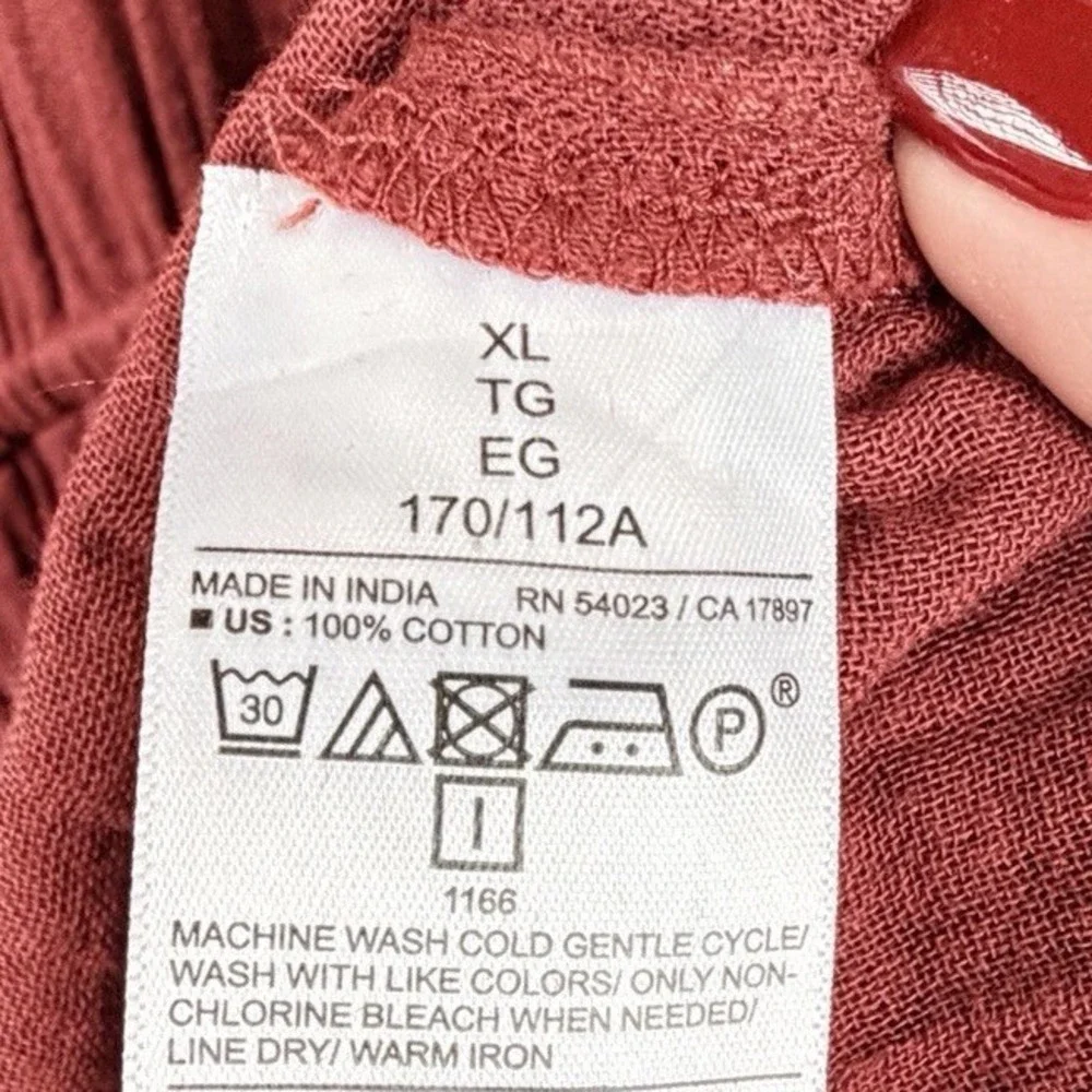 Old Navy XL Rust Gauze Tiered Maxi Dress Sleeveless Cottagecore Boho Womens
